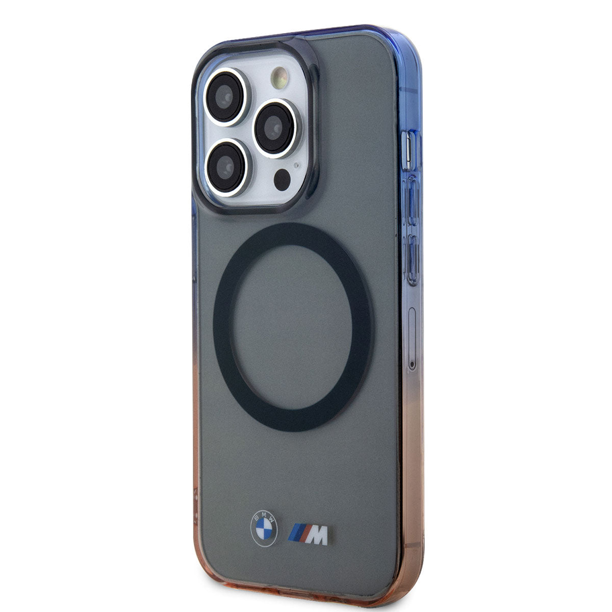 Apple iPhone 14 Pro Max Kılıf BMW Magsafe Şarj Özellikli Transparan Renk Geçişli Dizayn Kapak Gri