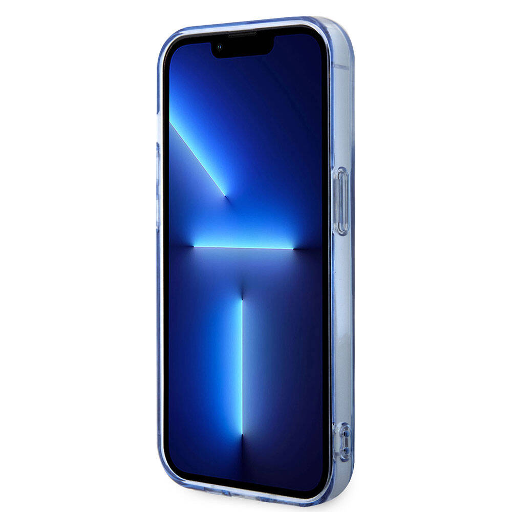 Apple iPhone 14 Pro Max Kılıf BMW Magsafe Şarj Özellikli Transparan Tricolor Stripes Orjinal Lisanslı Kapak Mavi