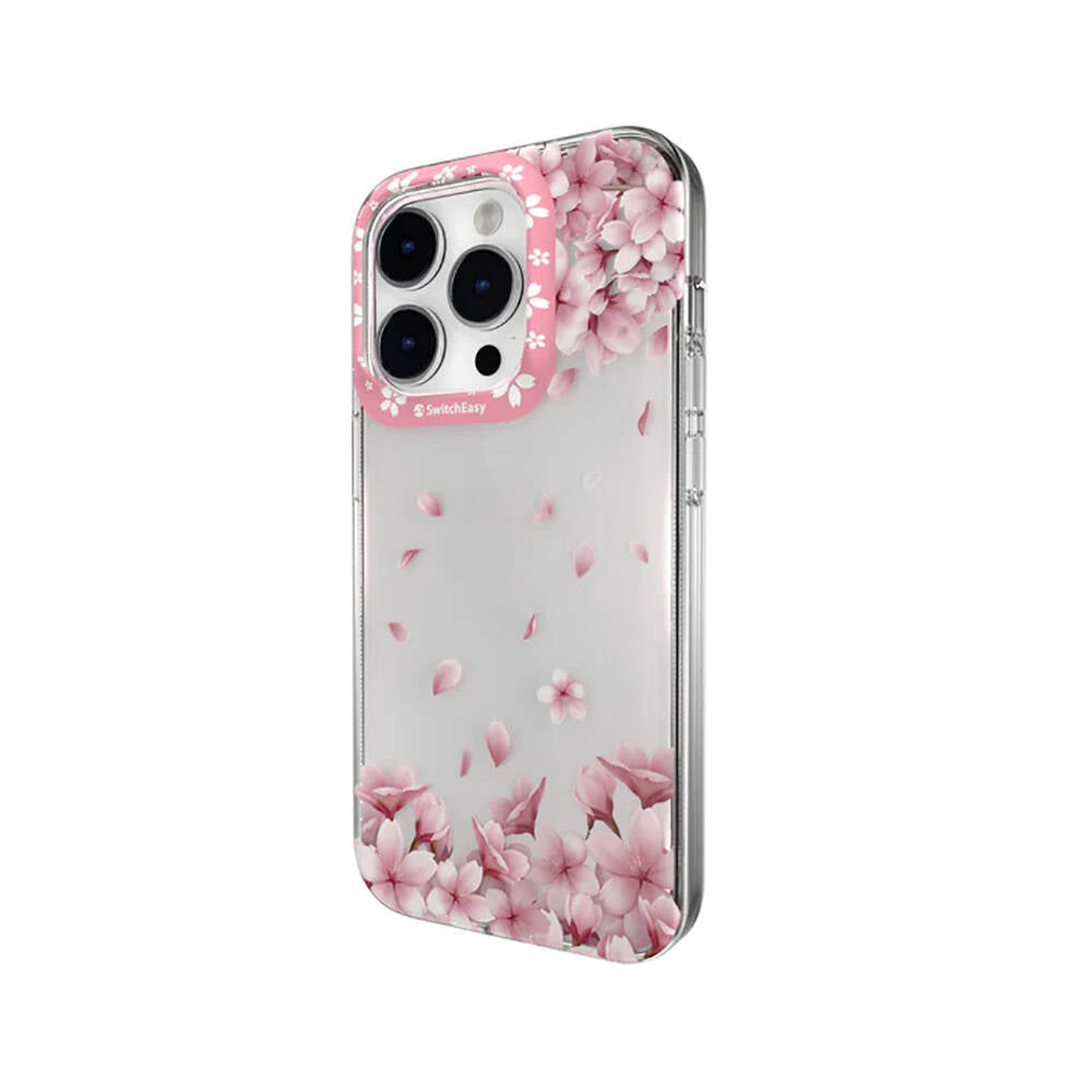 Apple iPhone 14 Pro Max Kılıf Çift IMD Baskılı Lisanslı Switcheasy Artist Sakura Kapak Pembe