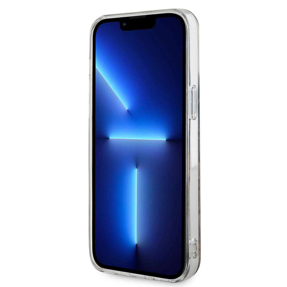 Apple iPhone 14 Pro Max Kılıf GUESS Magsafe Şarj Özellikli Leopar Desenli Kapak Kahverengi