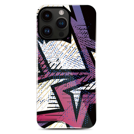 Apple iPhone 14 Pro Max Kılıf HD Desenli Kajsa Shield Plus Grafiti Serisi Kapak Siyah-Beyaz