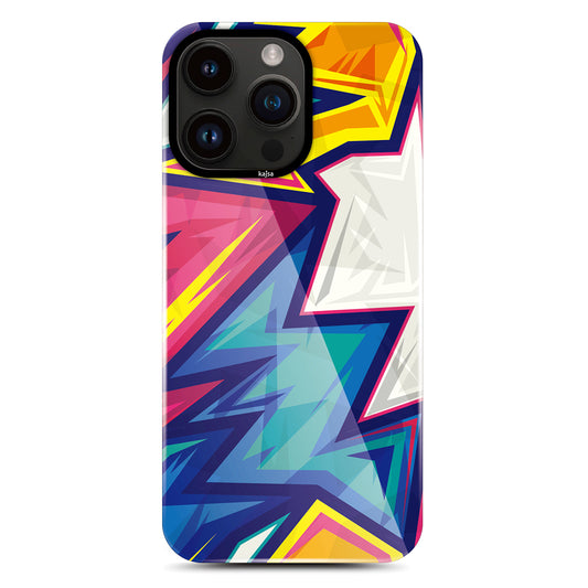 Apple iPhone 14 Pro Max Kılıf HD Desenli Kajsa Shield Plus Grafiti Serisi Kapak Mavi