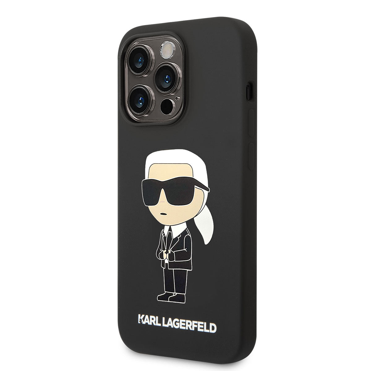 Apple iPhone 14 Pro Max Kılıf Karl Lagerfeld Magsafe Şarj Özellikli Silikon Karl Dizayn Kapak Siyah