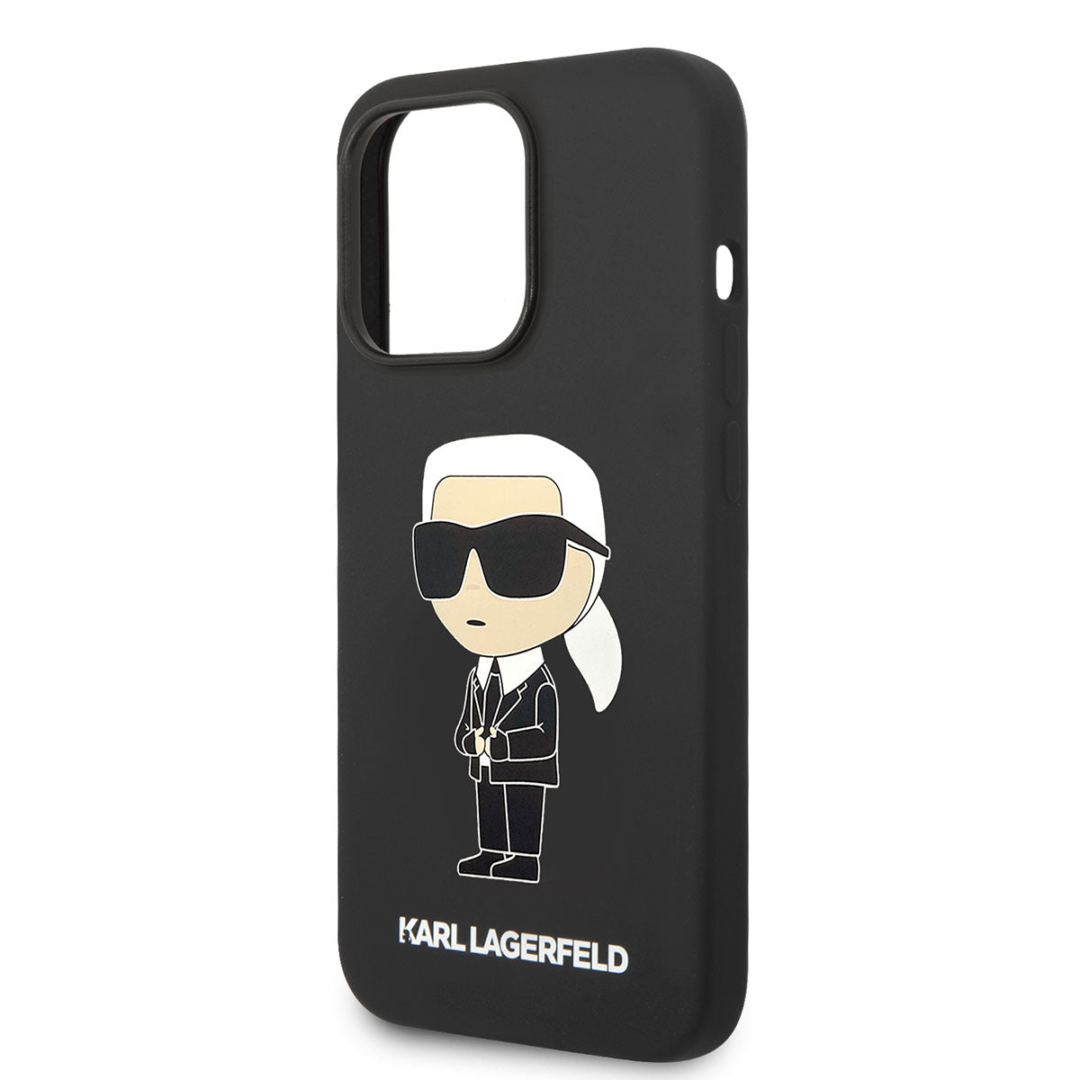 Apple iPhone 14 Pro Max Kılıf Karl Lagerfeld Magsafe Şarj Özellikli Silikon Karl Dizayn Kapak Siyah