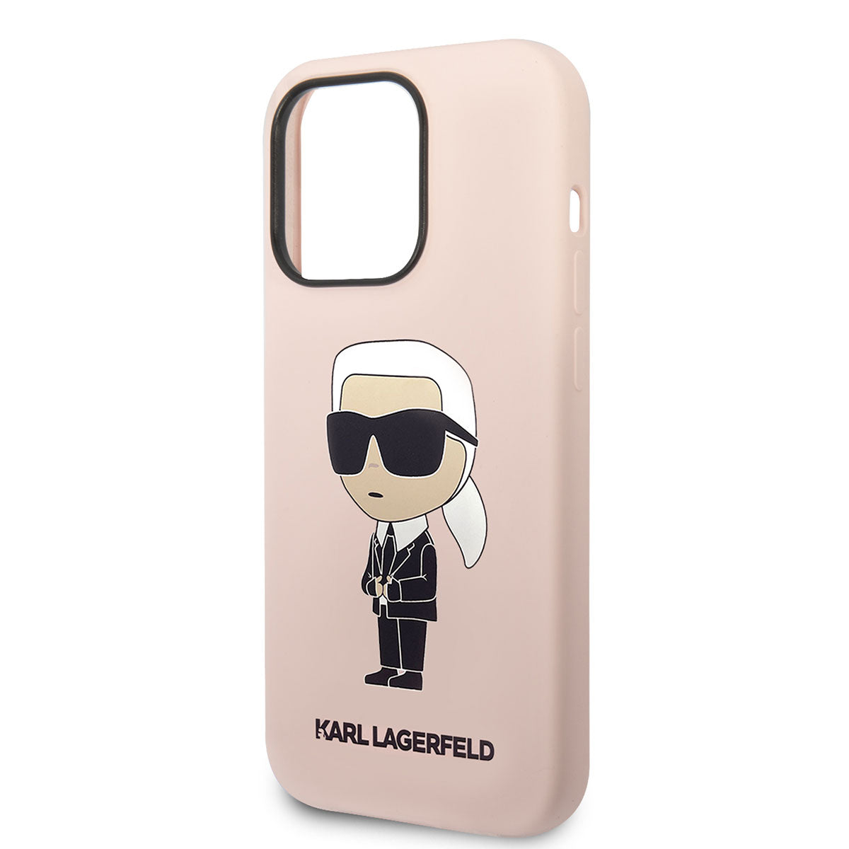 Apple iPhone 14 Pro Max Kılıf Karl Lagerfeld Silikon Karl Dizayn Kapak Pembe