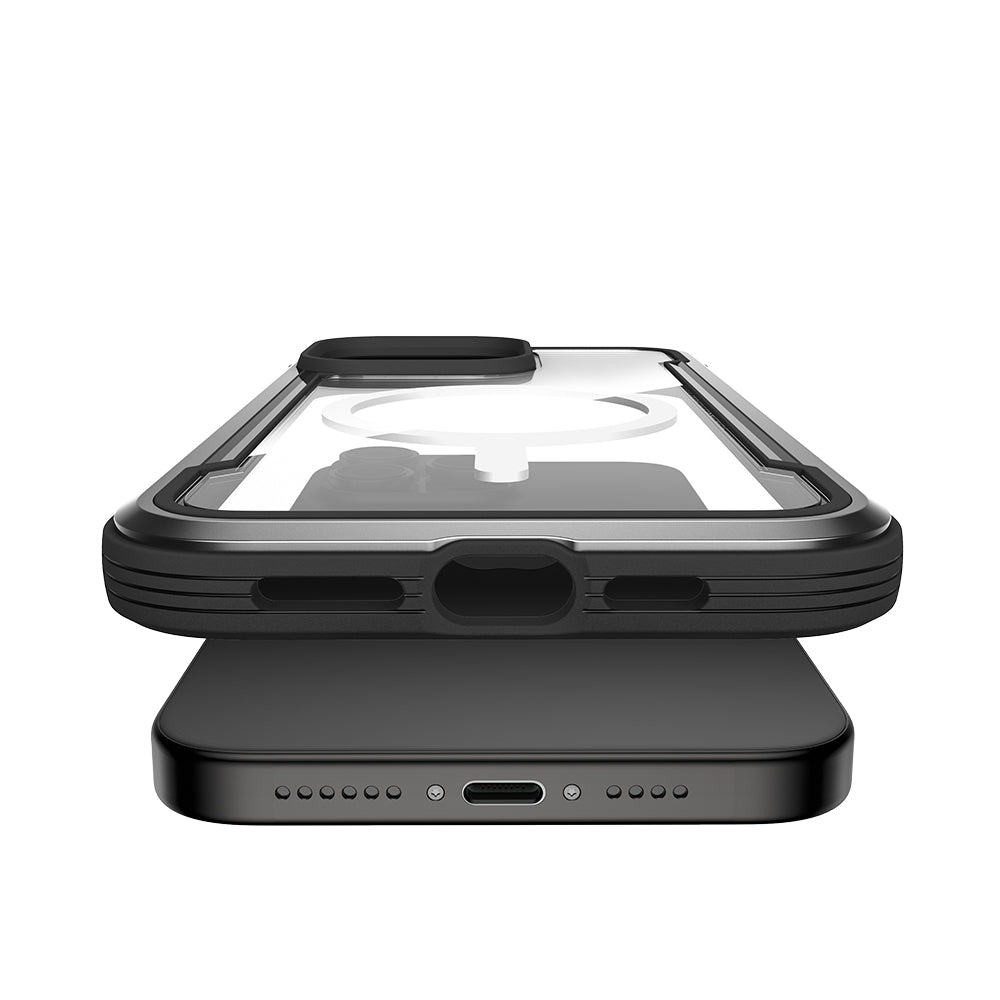 Apple iPhone 14 Pro Max Kılıf M-safe Şarj Özellikli Airbagli Raptic Shield Serisi Şeffaf Arka Yüzey Kapak Siyah