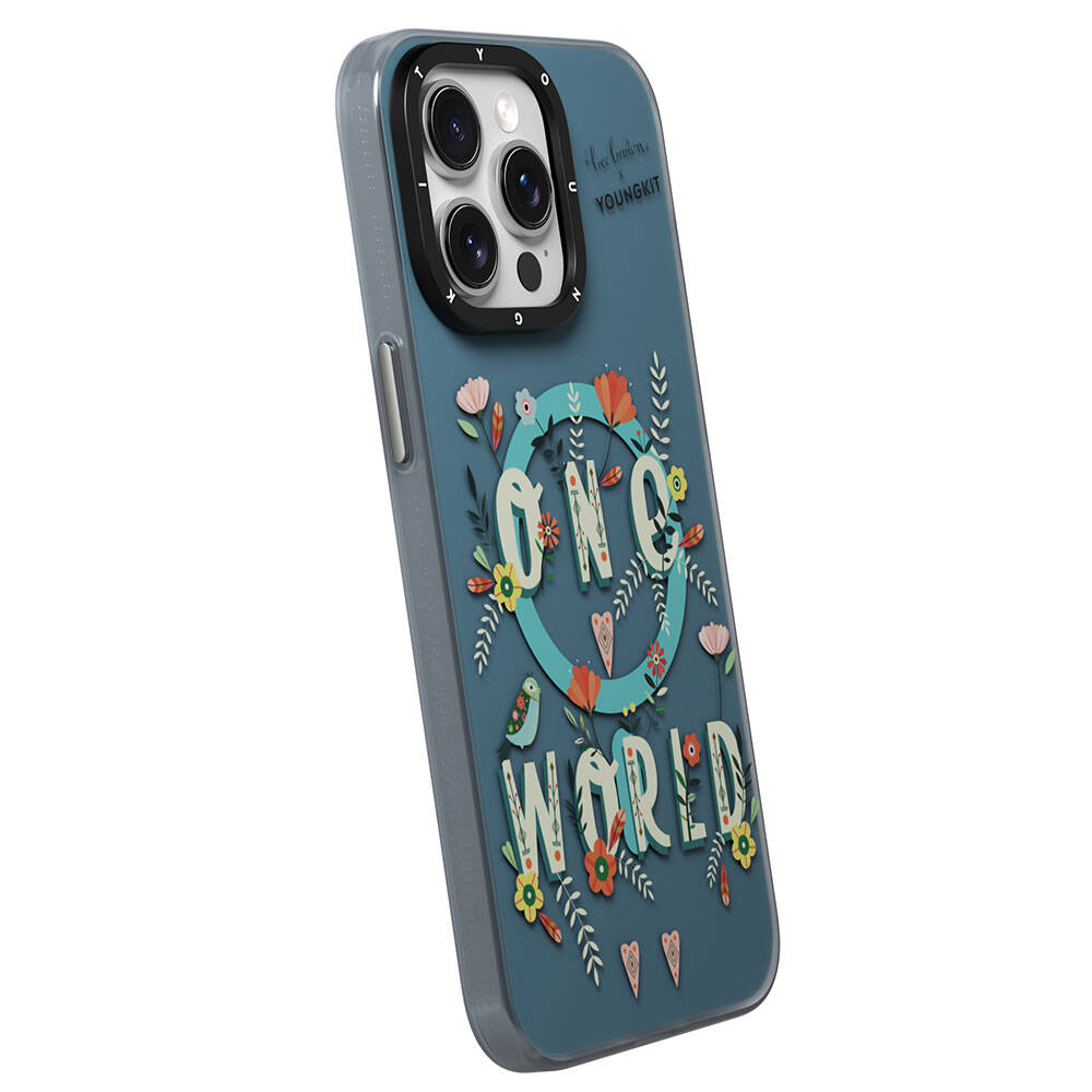 Apple iPhone 14 Pro Max Kılıf Magsafe Şarj Özellikli Bee Brown Tasarımlı Youngkit Colorful Life Serisi Kapak Sarı