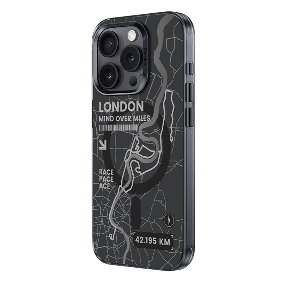 Apple iPhone 14 Pro Max Kılıf Magsafe Şarj Özellikli Benks City Serisi Kapak Mavi