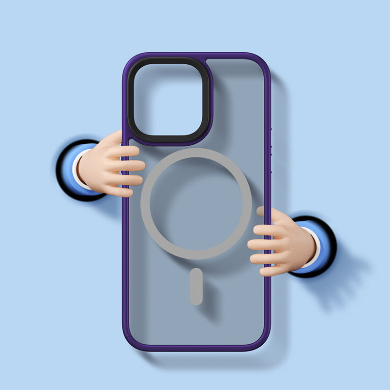 Apple iPhone 14 Pro Max Kılıf Magsafe Şarj Özellikli Benks Mist Hybrid Kapak Derin Mor