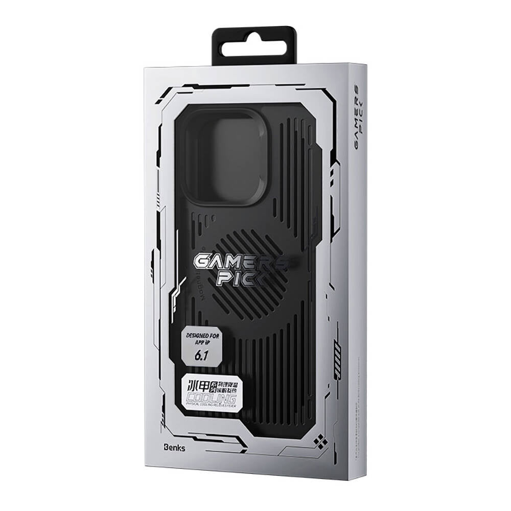 Apple iPhone 14 Pro Max Kılıf Magsafe Şarj Özellikli Düşme Dirençli Soğutucu Benks Biliz Kapak Siyah