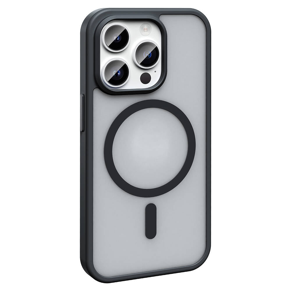 Apple iPhone 14 Pro Max Kılıf M-safe Şarj Özellikli Mat Arka Yüzey Zore Sio Kapak Siyah