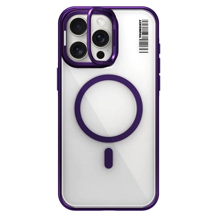 Apple iPhone 14 Pro Max Kılıf Magsafe Şarj Özellikli Sararma Önleyici Youngkit Crystal Grid Kapak Gold