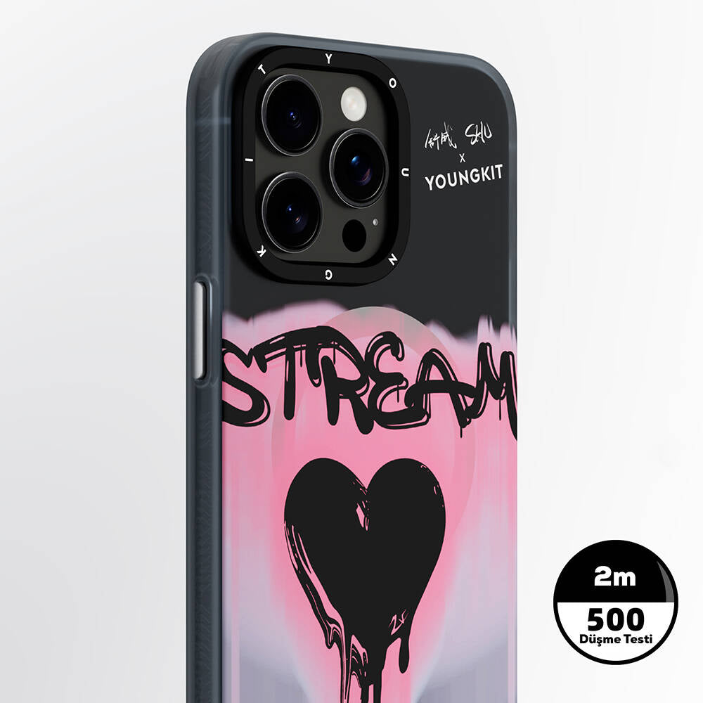 Apple iPhone 14 Pro Max Kılıf Magsafe Şarj Özellikli Shu Tasarımlı Youngkit Dreamland Serisi Kapak Pembe