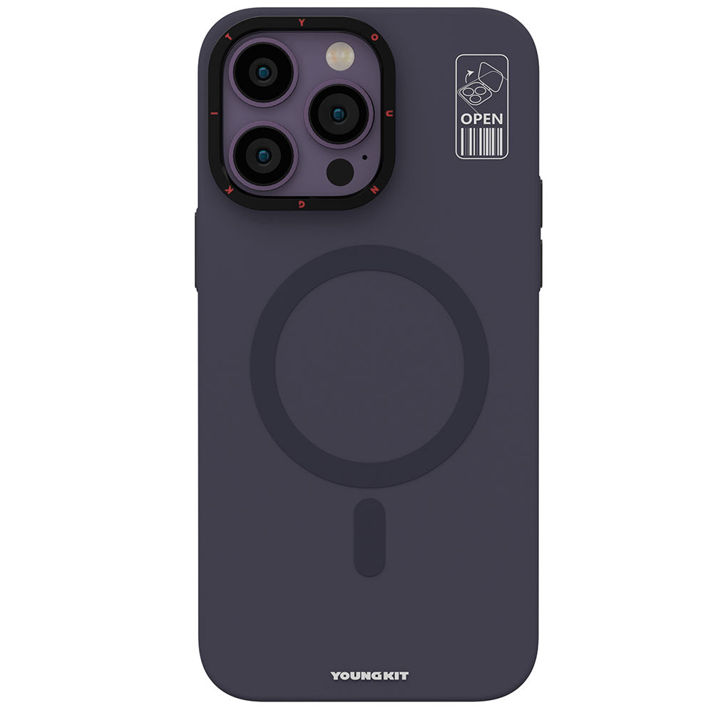 Apple iPhone 14 Pro Max Kılıf Magsafe Şarj Özellikli Standlı YoungKit Hermit Bracket Serisi Kapak Siyah