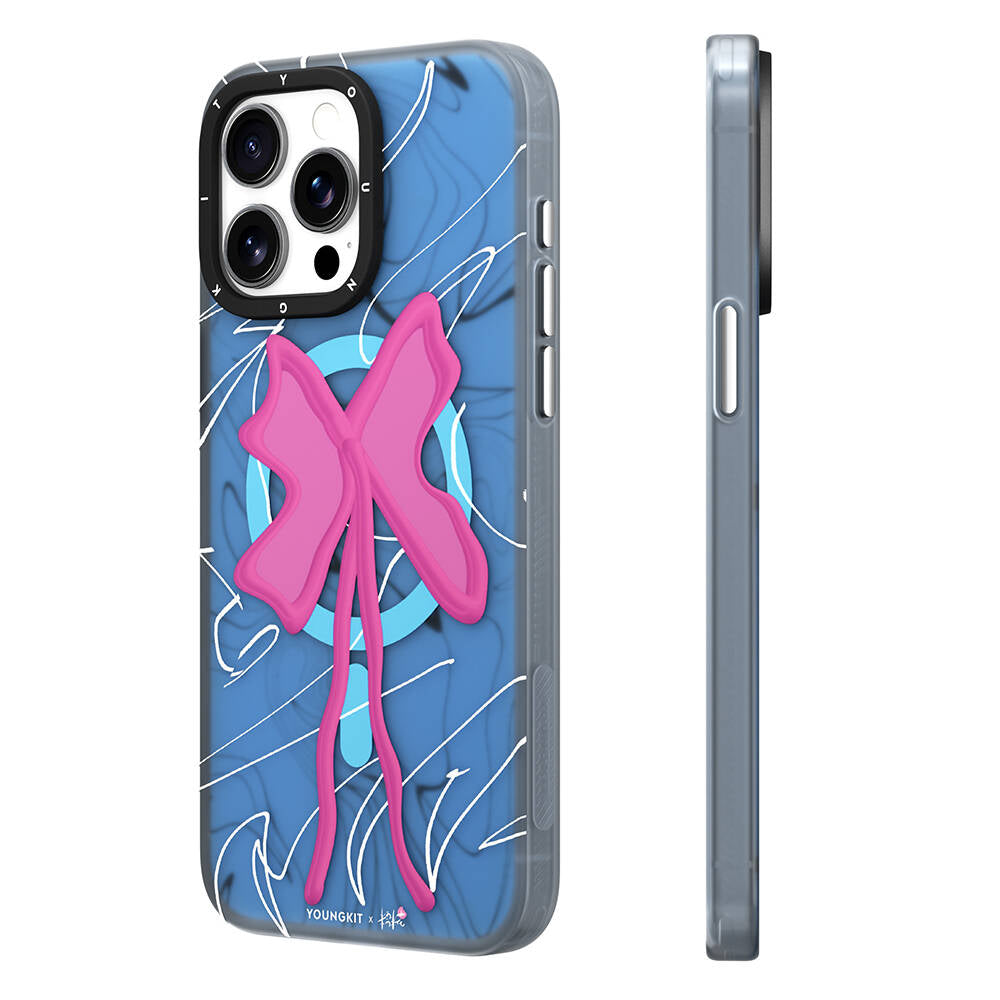 Apple iPhone 14 Pro Max Kılıf Magsafe Şarj Özellikli Youngkit Anti-Trend Serisi Kapak Mavi