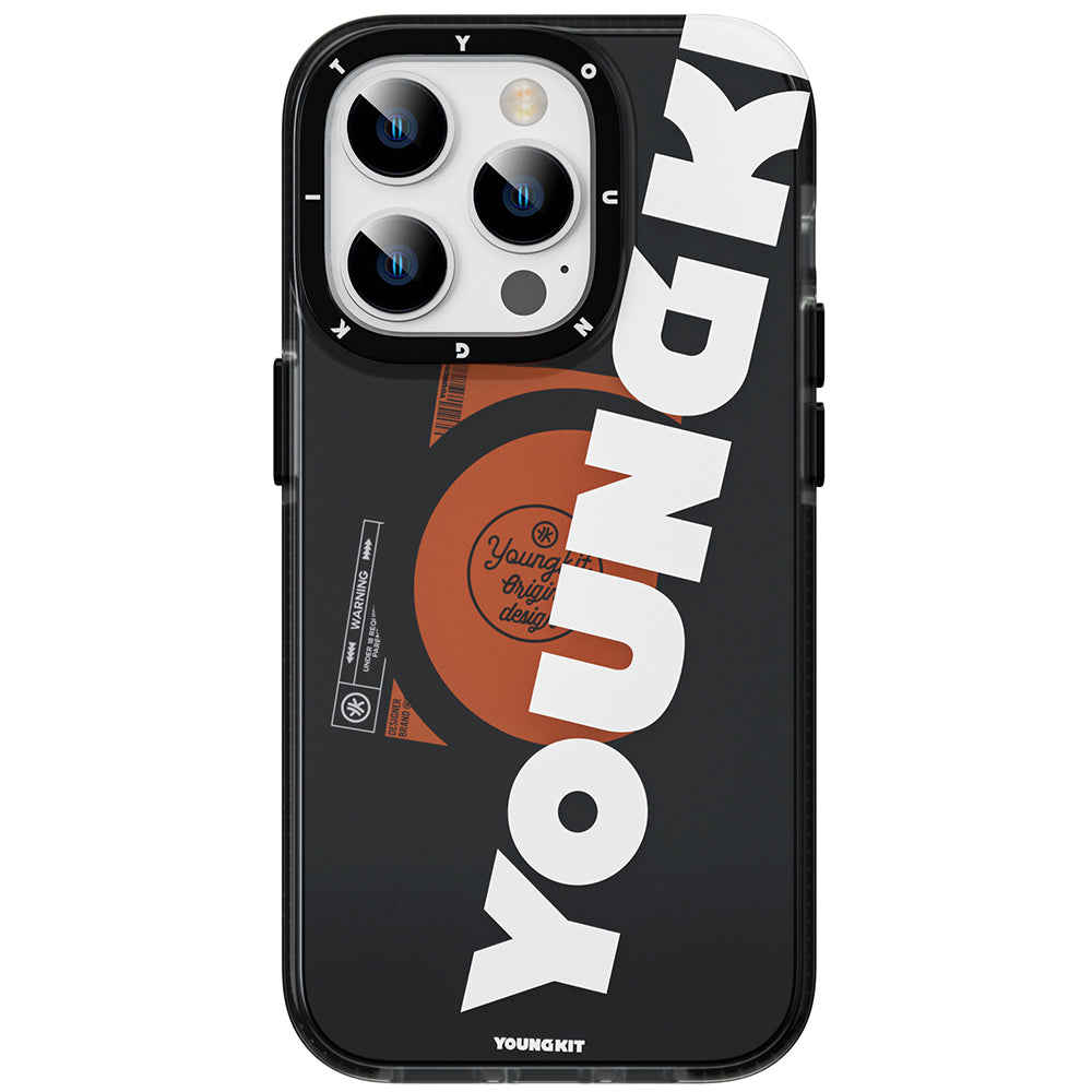 Apple iPhone 14 Pro Max Kılıf Magsafe Şarj Özellikli Youngkit Binfen Serisi Yazı Temalı Kapak Pembe