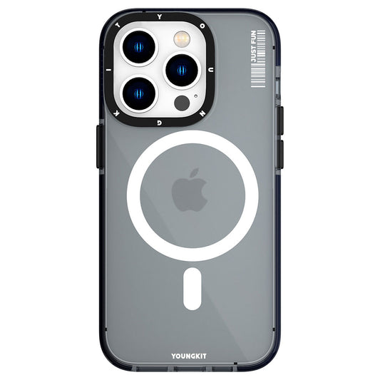Apple iPhone 14 Pro Max Kılıf Magsafe Şarj Özellikli YoungKit Crystal Color Serisi Kapak Siyah