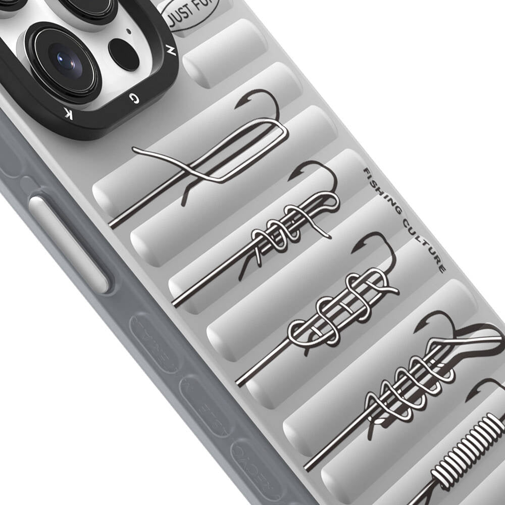 Apple iPhone 14 Pro Max Kılıf Magsafe Şarj Özellikli Youngkit Fishing Serisi Kapak Gri