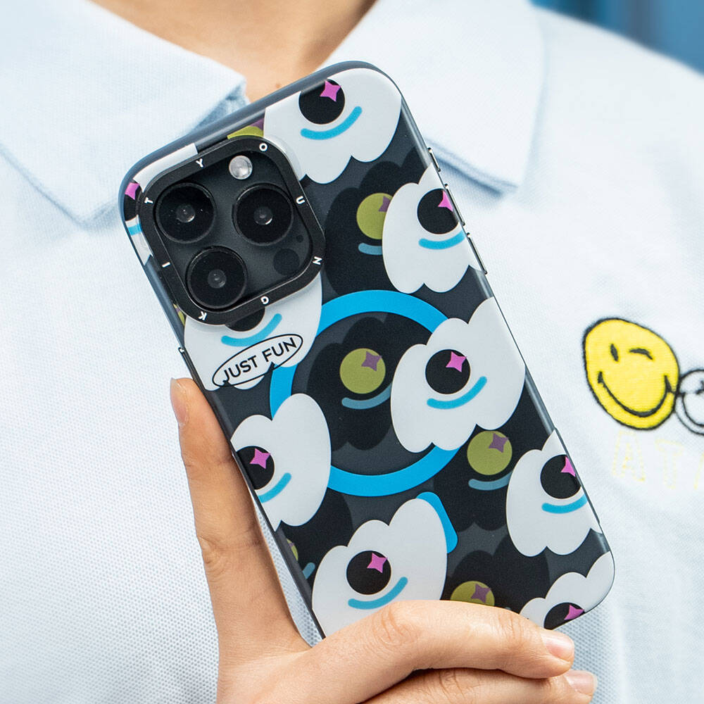 Apple iPhone 14 Pro Max Kılıf Magsafe Şarj Özellikli Youngkit Happy View Serisi Kapak Mavi