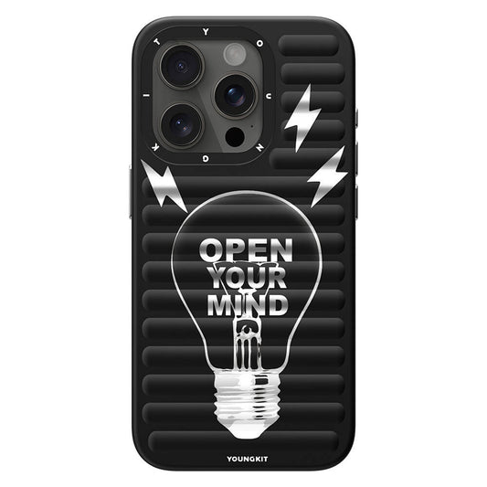 Apple iPhone 14 Pro Max Kılıf Magsafe Şarj Özellikli Youngkit Open Mind Serisi Kapak Siyah