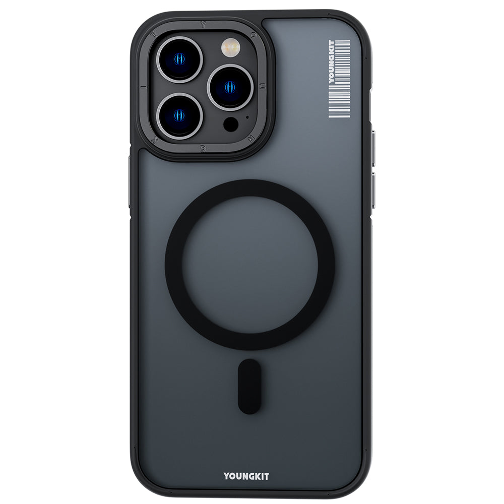 Apple iPhone 14 Pro Max Kılıf Magsafe Şarj Özellikli Youngkit Rock Sand Serisi Kapak Derin Mor