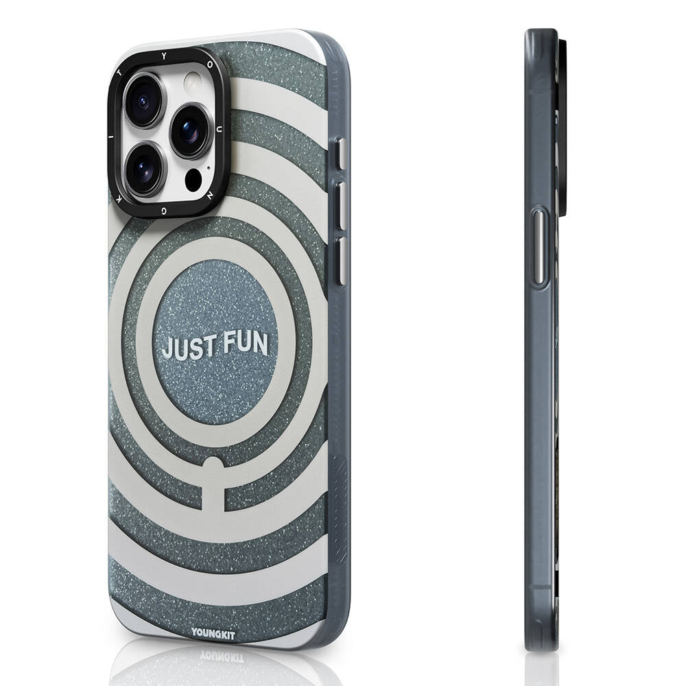 Apple iPhone 14 Pro Max Kılıf Magsafe Şarj Özellikli Youngkit Star Dazzle Serisi Kapak Pembe