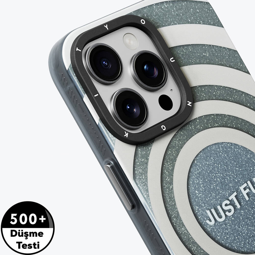 Apple iPhone 14 Pro Max Kılıf Magsafe Şarj Özellikli Youngkit Star Dazzle Serisi Kapak Gri