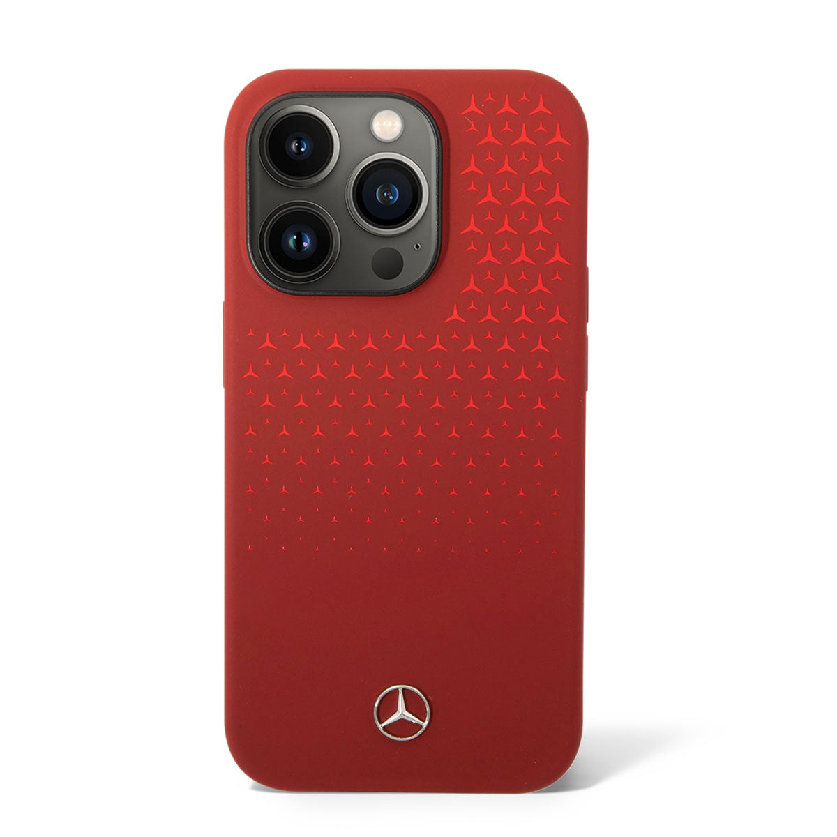Apple iPhone 14 Pro Max Kılıf Mercedes Benz Dikey Gradient Yıldızlı Silikon Kapak Kırmızı