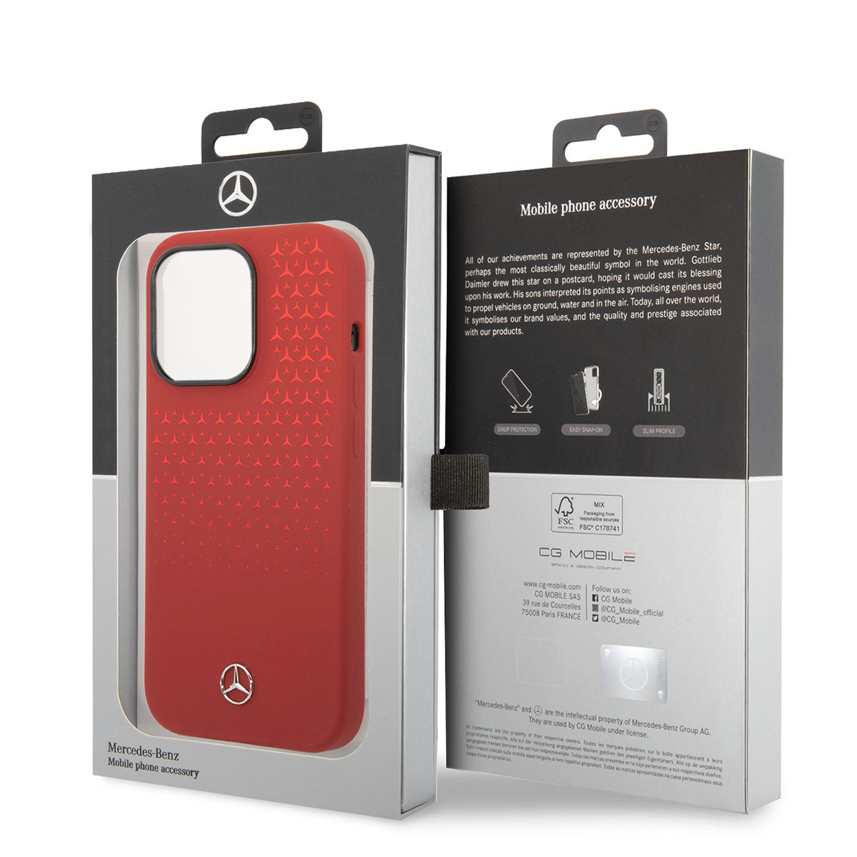 Apple iPhone 14 Pro Max Kılıf Mercedes Benz Dikey Gradient Yıldızlı Silikon Kapak Kırmızı