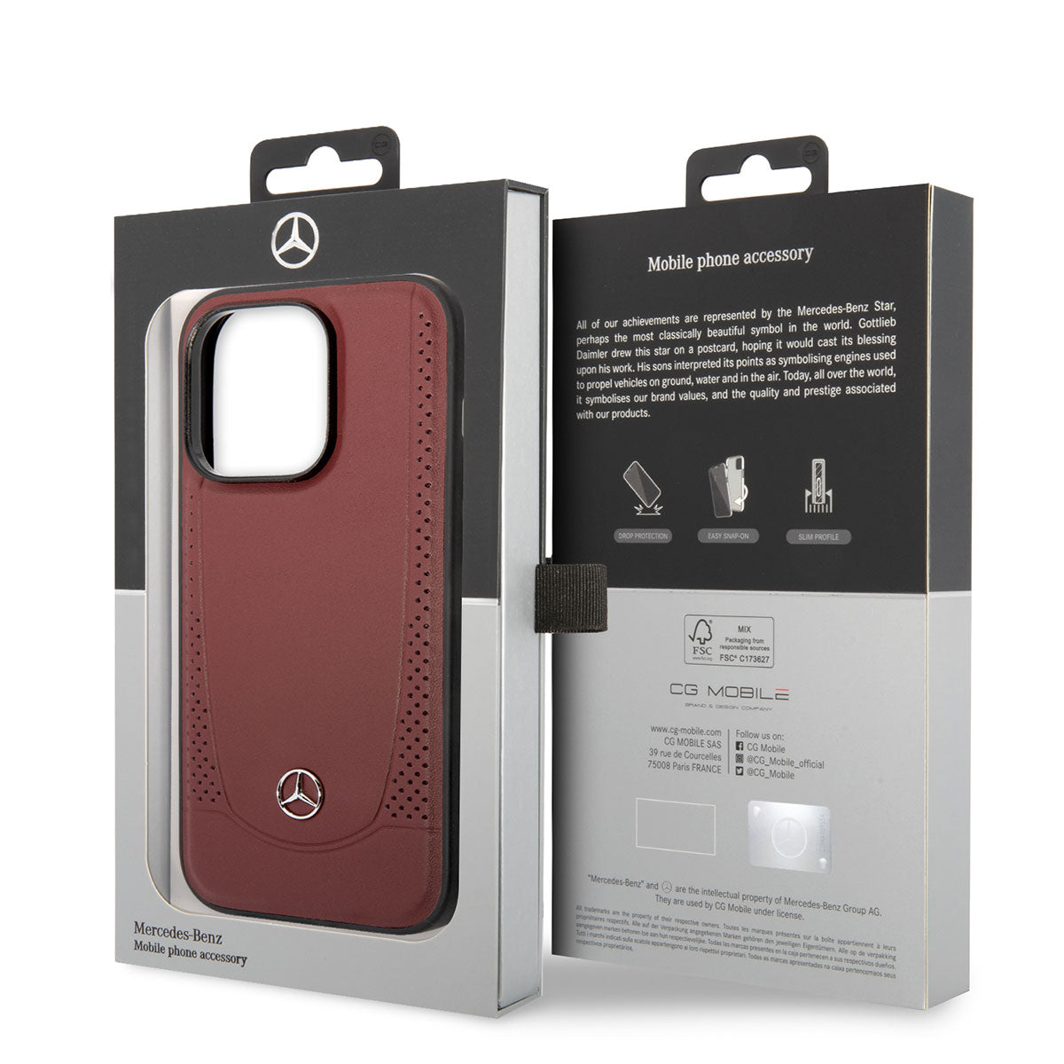 Apple iPhone 14 Pro Max Kılıf Mercedes Benz Magsafe Şarj Özellikli Urban Deri Kapak Siyah