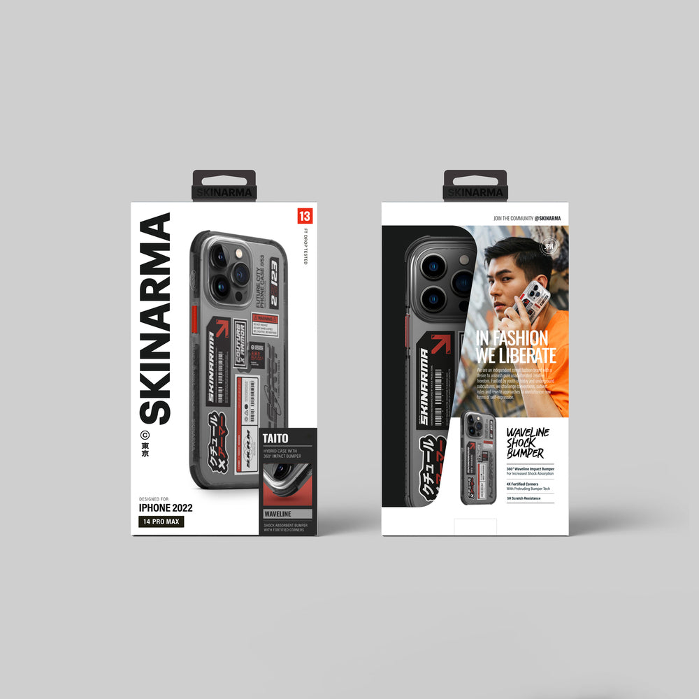 Apple iPhone 14 Pro Max Kılıf SkinArma Şeffaf Desenli Airbag Tasarımlı Taito Kapak Renksiz