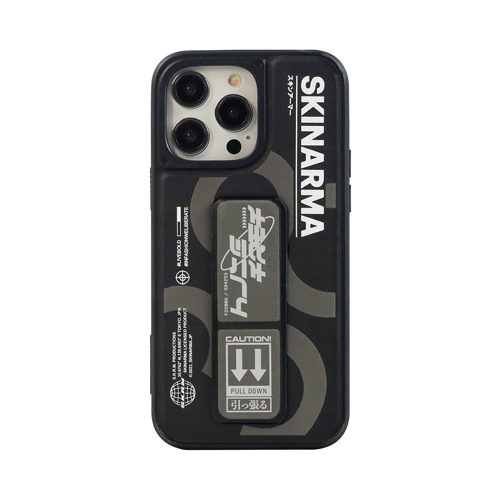 Apple iPhone 14 Pro Max Kılıf SkinArma Standlı Deri Görünümlü Bango Kapak Gri