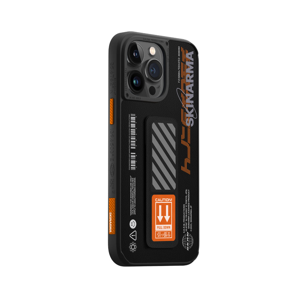 Apple iPhone 14 Pro Max Kılıf SkinArma Standlı Deri Görünümlü Shingoki Kapak Turuncu