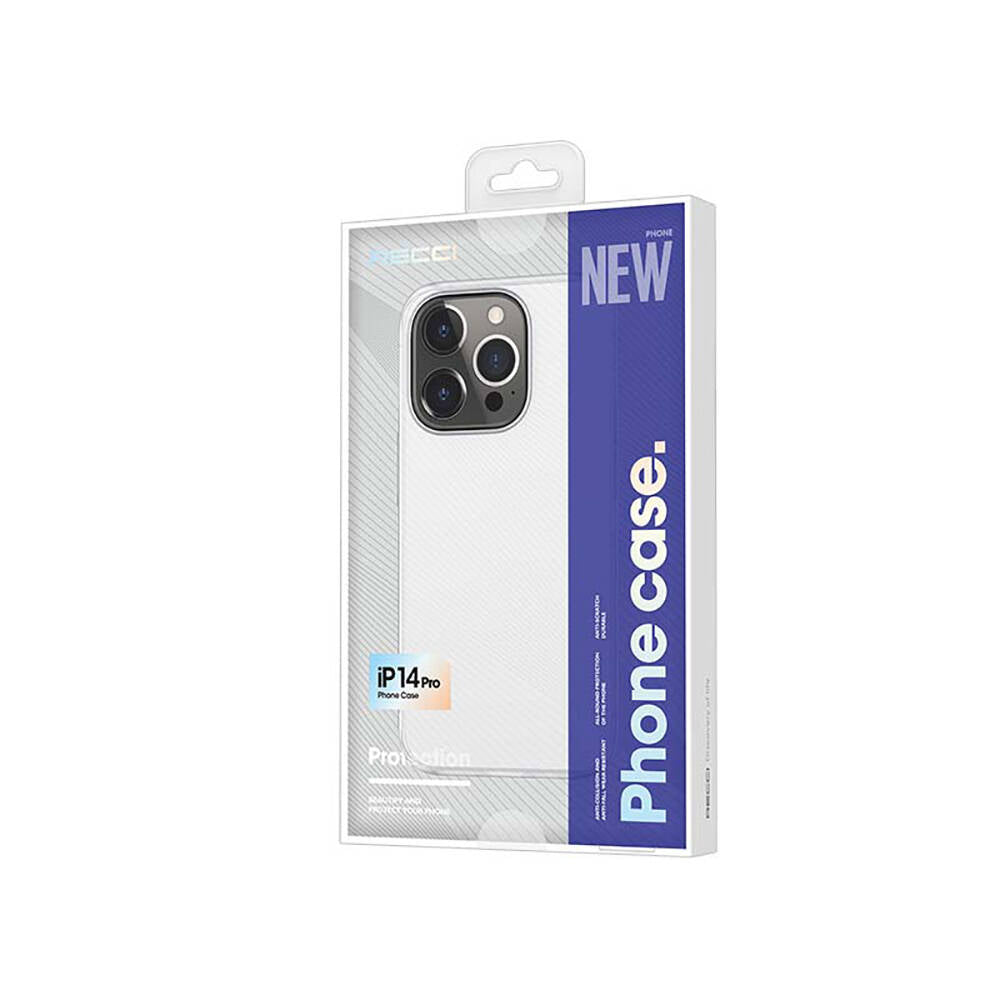 Apple iPhone 14 Pro Max Kılıf Ultra İnce Mat PC Arka Yüzey Recci Elite Serisi Kapak Beyaz