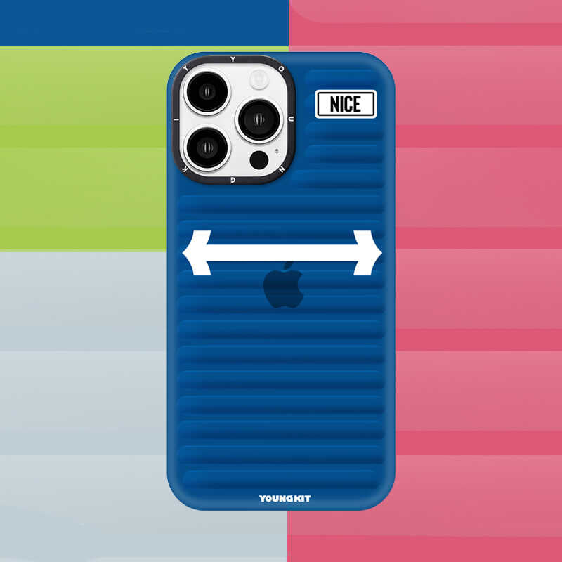 Apple iPhone 14 Pro Max Kılıf YoungKit Luggage FireFly Serisi Kapak Sierra Mavi