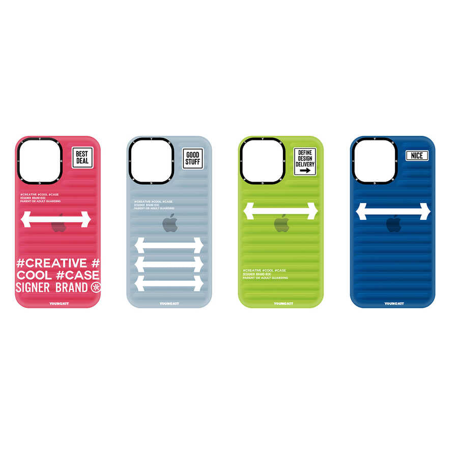 Apple iPhone 14 Pro Max Kılıf YoungKit Luggage FireFly Serisi Kapak Sierra Mavi