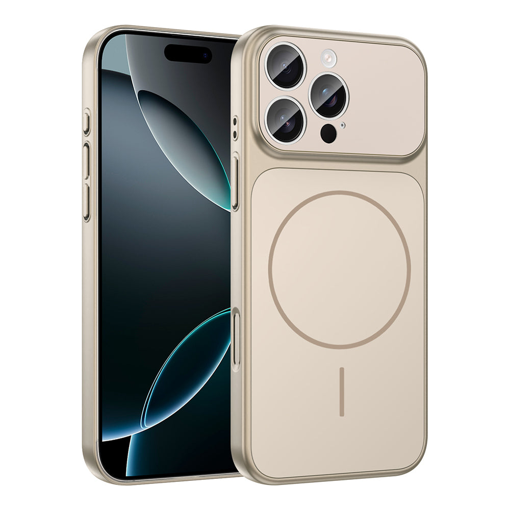 Apple iPhone 14 Pro Max Kılıf Zore M-Safe Şarj Özellikli Kamera Korumalı Formen Kapak Gümüş