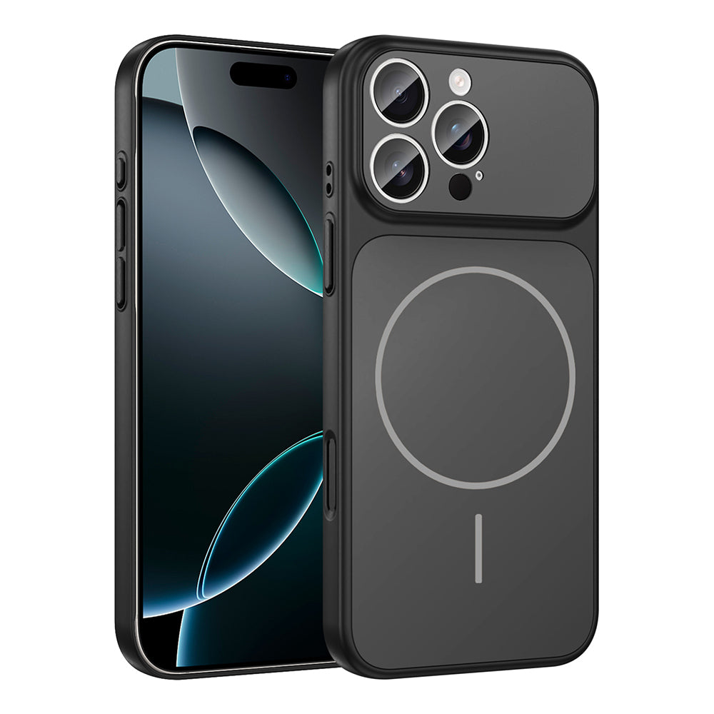 Apple iPhone 14 Pro Max Kılıf Zore M-Safe Şarj Özellikli Kamera Korumalı Formen Kapak Siyah