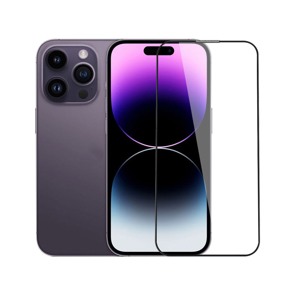 Apple iPhone 14 Pro Wiwu CZ-003 Mavi Işık Teknolojili Hidrofobik ve Oleofobik Parlama Önleyici Cam Ekran Koruyucu Siyah