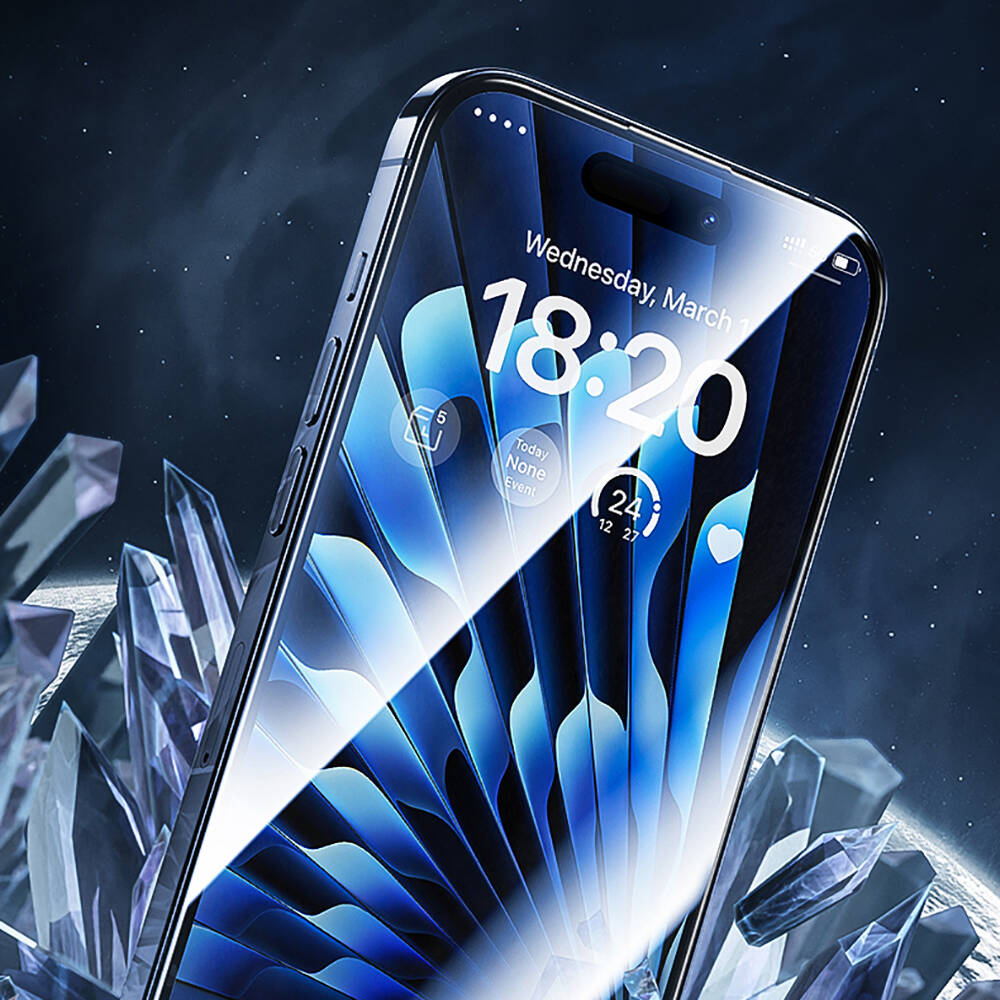 Apple iPhone 15 Benks Glass Warrior HD Cam Ekran Koruyucu + Kolay Uygulama Aparatlı Siyah