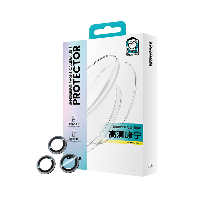 Apple iPhone 15 Benks King Kong Corning Kamera Lens Koruyucu Pembe