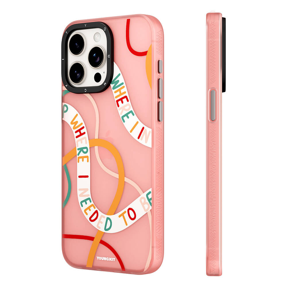 Apple iPhone 15 Kılıf Bethany Green Tasarımlı Youngkit Sweet Language Kapak Rose Gold
