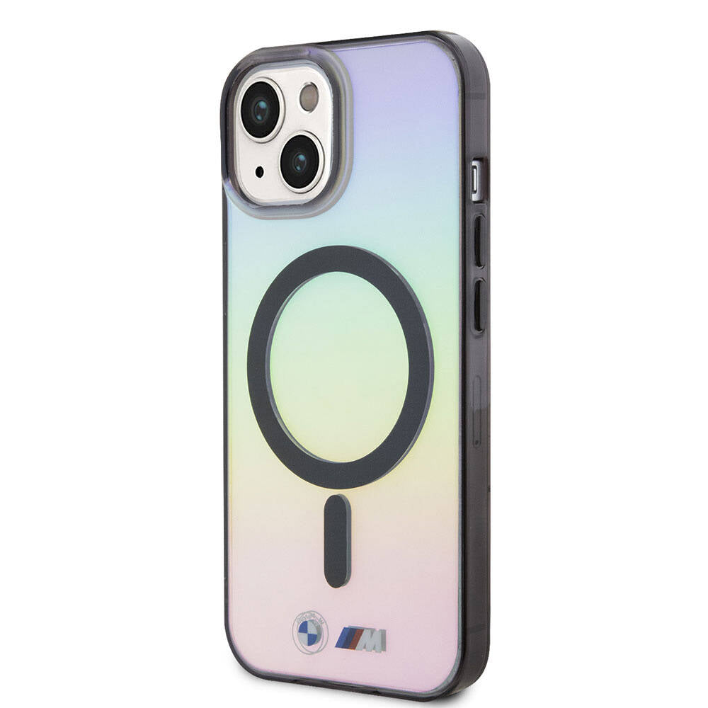 Apple iPhone 15 Kılıf BMW Magsafe Şarj Özellikli Transparan Renk Geçişli Iridescent Orjinal Lisanslı Kapak Karışık