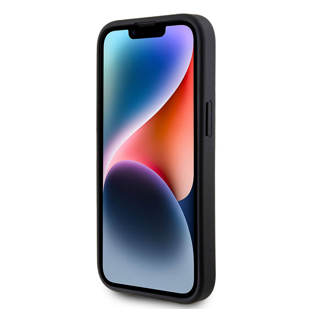 Apple iPhone 15 Kılıf Guess Orjinal Lisanslı 4G Büyük Metal Logolu Glitter Kapak Pembe