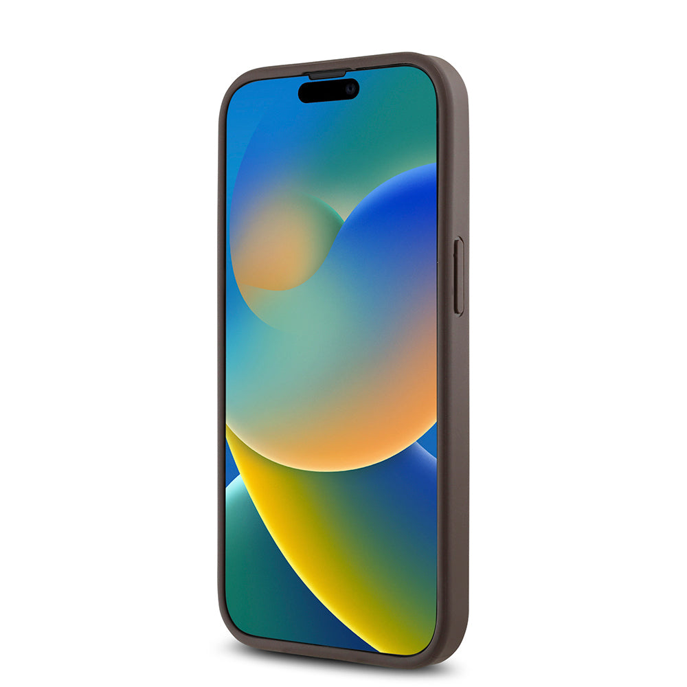 Apple iPhone 15 Kılıf Guess Orjinal Lisanslı Magsafe Şarj Özellikli Gül Baskılı 4G Desenli Yazı Logolu Kapak Siyah