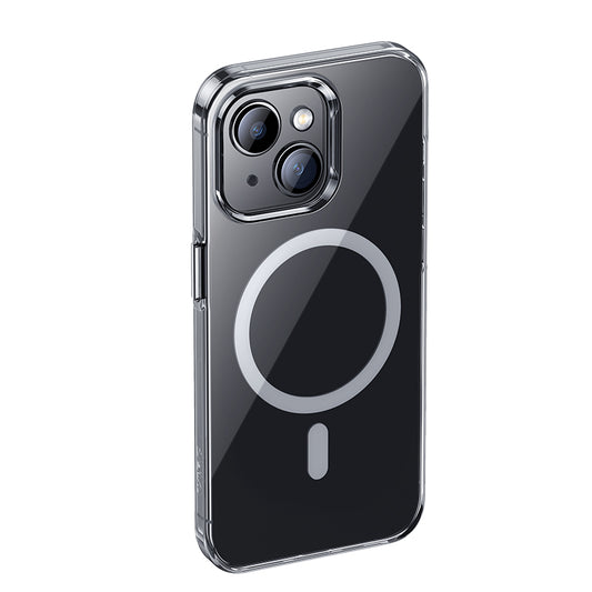 Apple iPhone 15 Kılıf Magsafe Şarj Özellikli Benks Crystal Serisi Şeffaf Kapak Renksiz