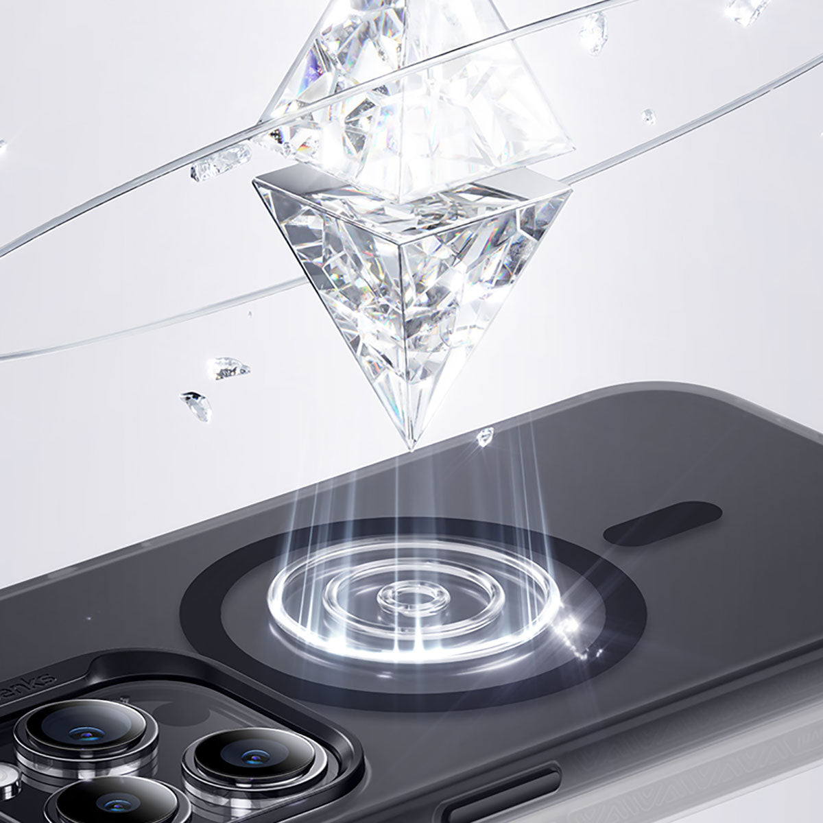 Apple iPhone 15 Kılıf Magsafe Şarj Özellikli Benks Lucid Armor Kapak Siyah