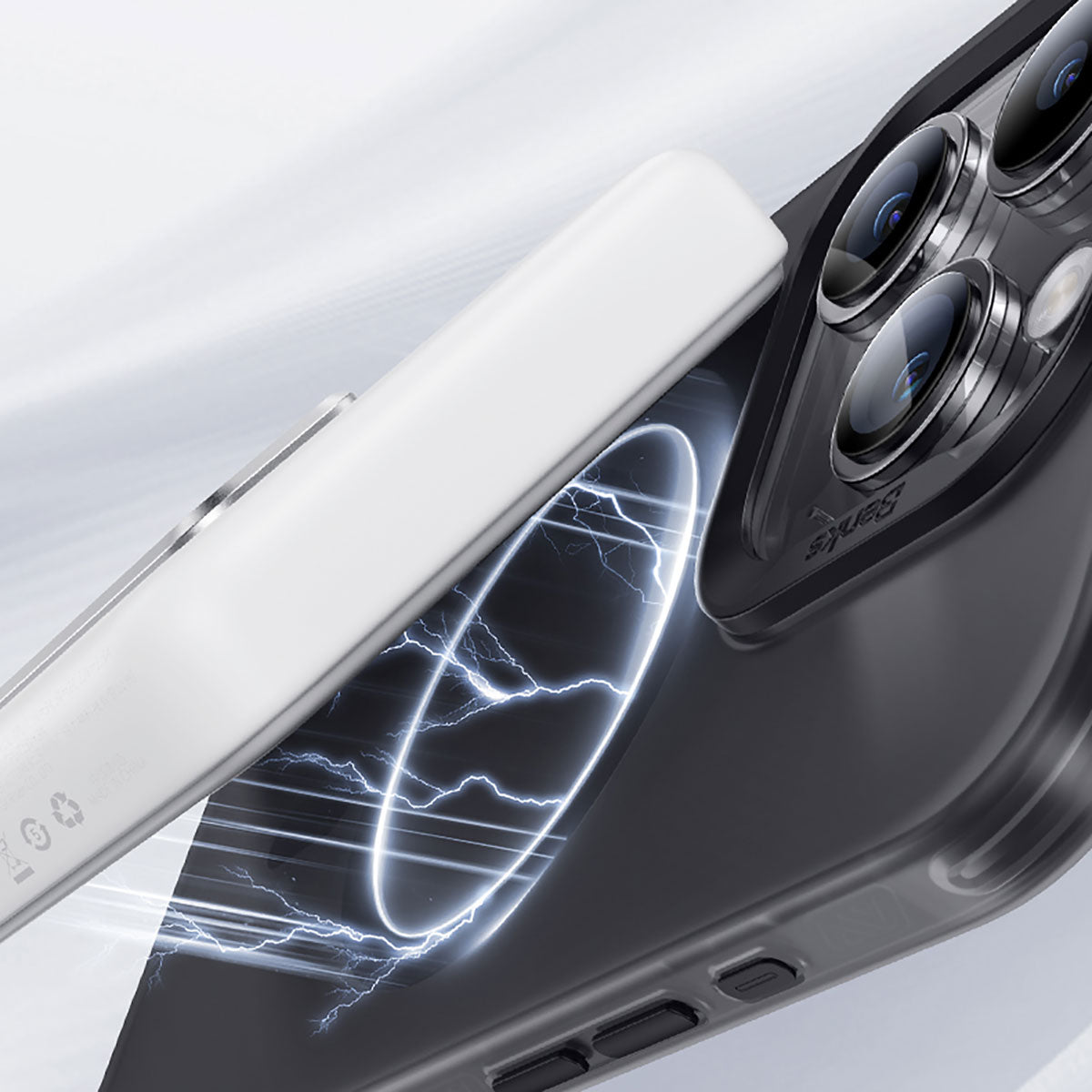 Apple iPhone 15 Kılıf Magsafe Şarj Özellikli Benks Lucid Armor Kapak Siyah