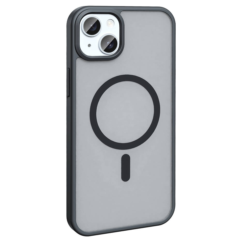 Apple iPhone 15 Kılıf M-safe Şarj Özellikli Mat Arka Yüzey Zore Sio Kapak Siyah