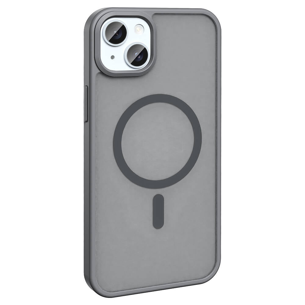 Apple iPhone 15 Kılıf M-safe Şarj Özellikli Mat Arka Yüzey Zore Sio Kapak Derin Mor